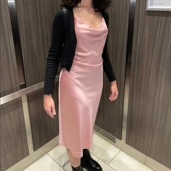 Forever 21 Cowl Neck Midi Silk Dress - Picture 2 of 12